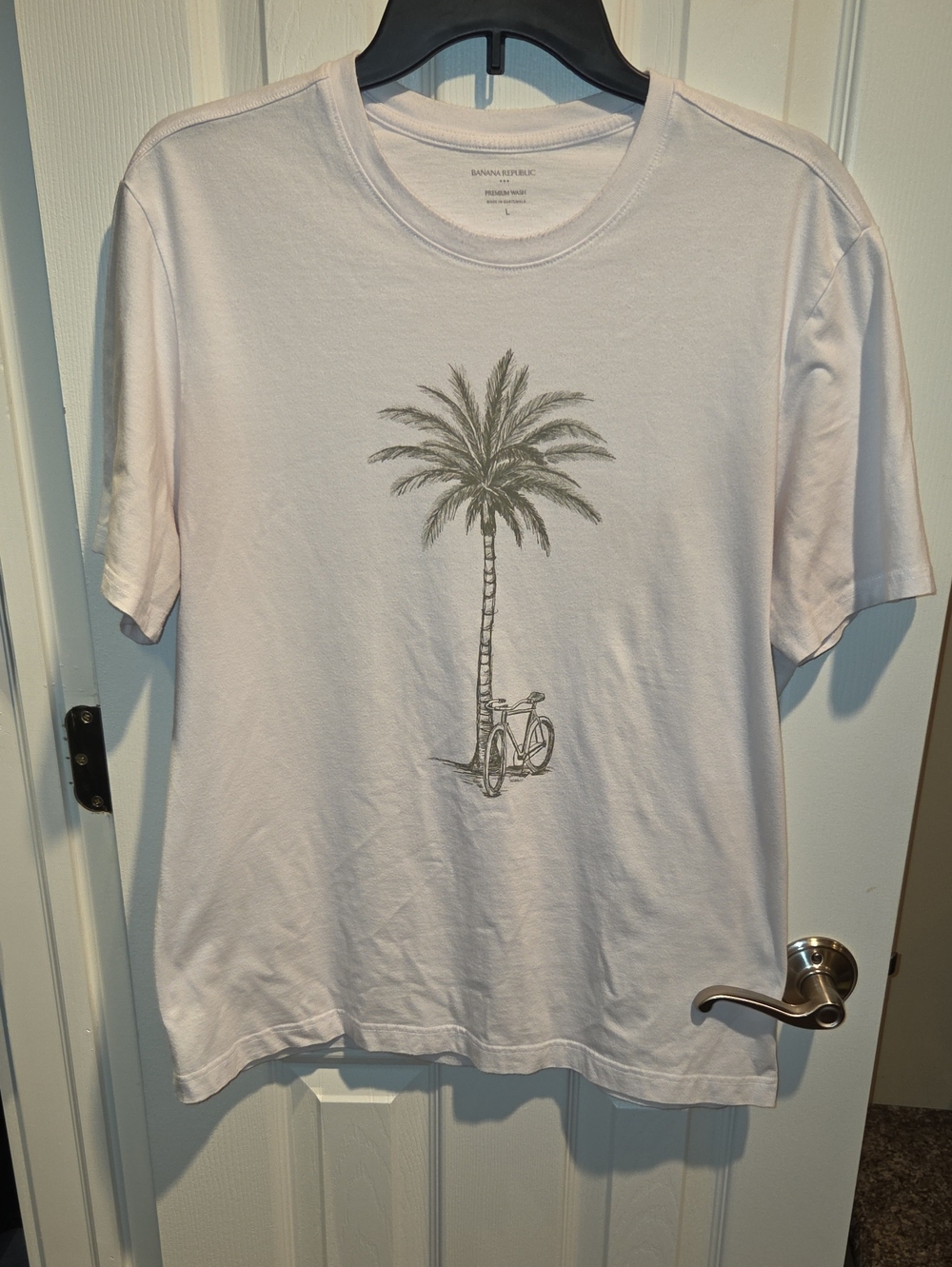 Banana Republic White Palm Tree & Bike Graphic Tee